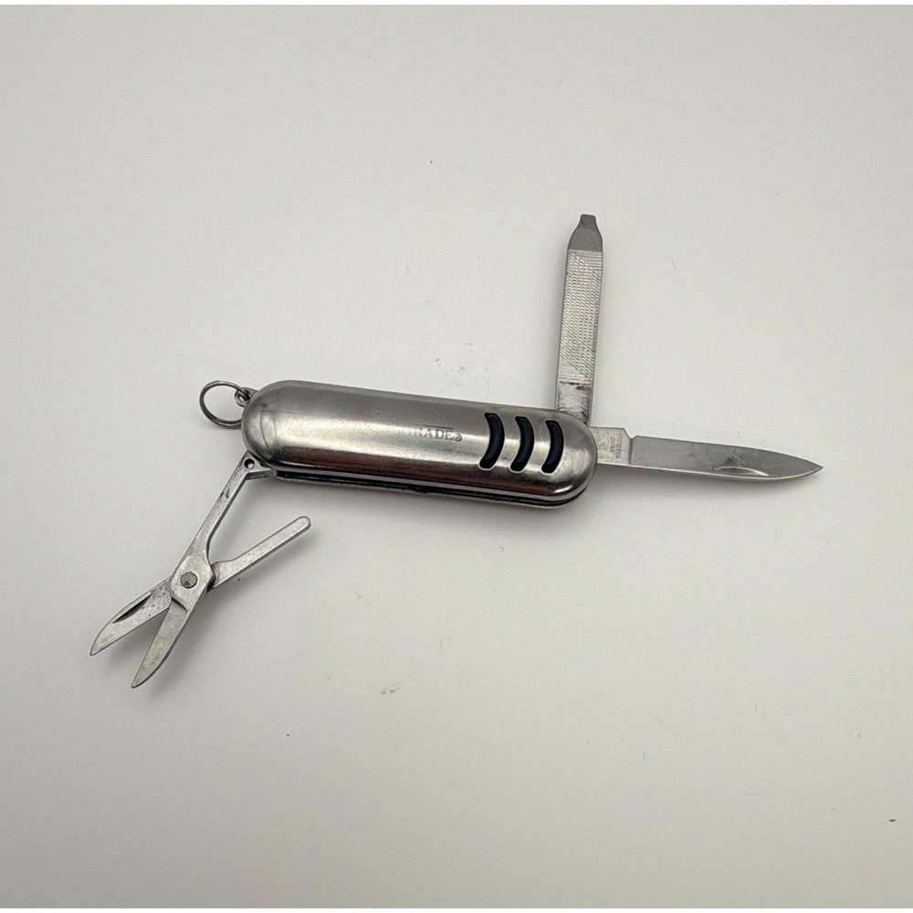Schrade Stainless Steel 4-in-1 Multi-Tool Knife Scissors File Screwdriver Silver